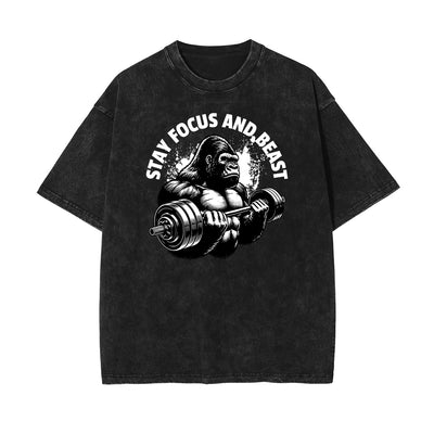 Washed Fitness Graphic Cotton Tee
