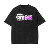 Washed Graffiti Style Graphic Cotton Tee