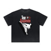 Vintage Frayed Asian Style Pattern Tee