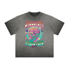 Vintage Frayed Skull Pattern Tee