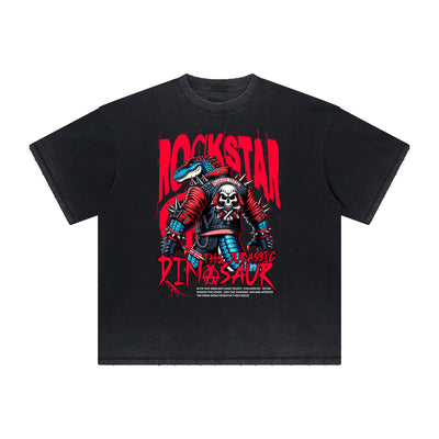 Thick Faded Skull Graphic T Shirt