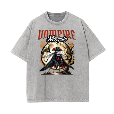 Stone Wash Skull Pattern T Shirt