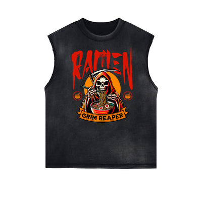 Frayed Edge Skull Graphic Tank
