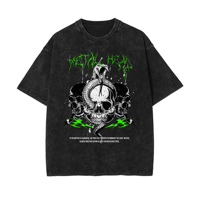 Washed Skull Graphic Cotton Tee