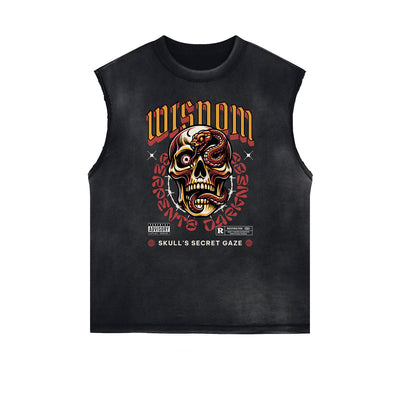 Frayed Edge Skull Graphic Tank