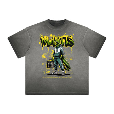 Thick Faded Splash Ink Graphic T Shirt