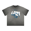 Thick Faded Splash Ink Graphic T Shirt