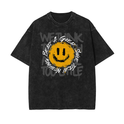 Washed Splash Ink Graphic Cotton Tee