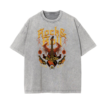 Washed Rock Style Graphic Cotton Tee