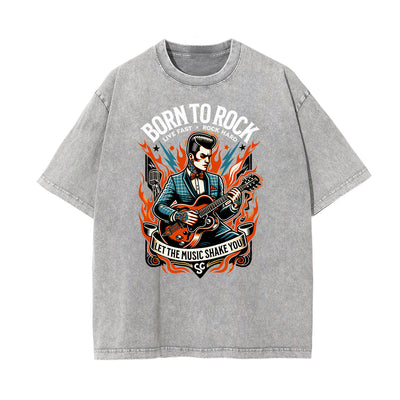 Washed Rock Style Graphic Cotton Tee