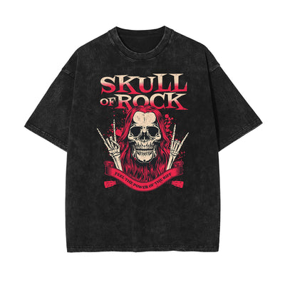 Stone Wash Rock Style Pattern T Shirt