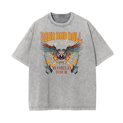 Washed Rock Style Graphic Cotton Tee