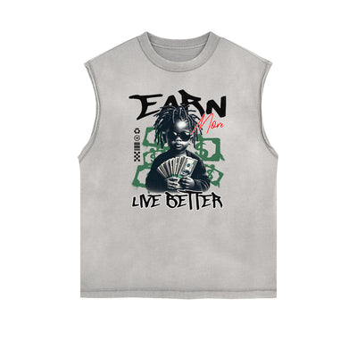 Frayed Edge African Totem Tank Top