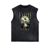 Distressed Sleeveless Gods & Faith Pattern Tee