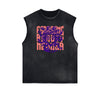 Distressed Sleeveless Gods & Faith Pattern Tee