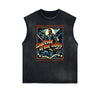Distressed Sleeveless Gods & Faith Pattern Tee