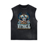 Distressed Sleeveless Gods & Faith Pattern Tee