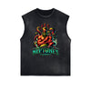 Distressed Sleeveless Gods & Faith Pattern Tee