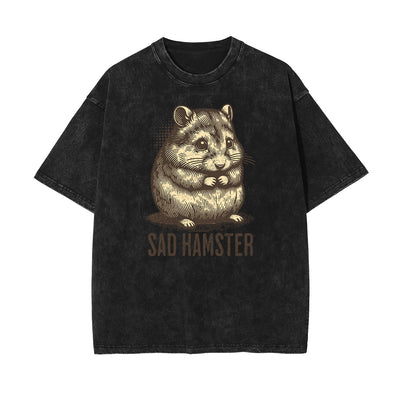 Stone Wash Playful Cartoon Graphic Tee