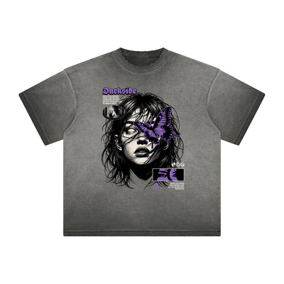 Thick Faded Butterfly Graphic T Shirt
