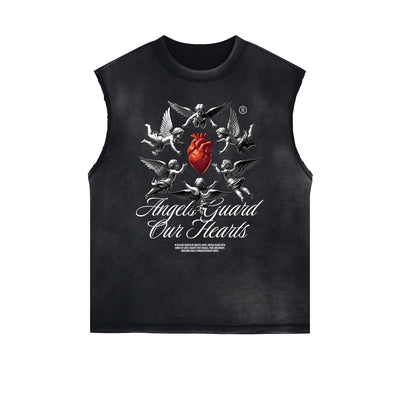 Frayed Edge Fallen Angel Graphic Tank Top