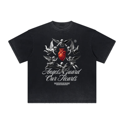 Thick Faded Fallen Angel Graphic T Shirt