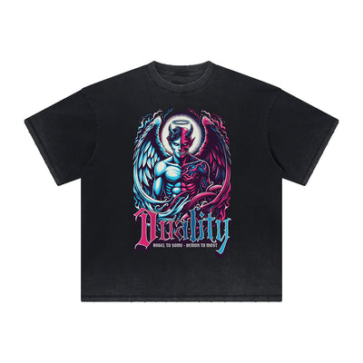 Thick Faded Fallen Angel Graphic T Shirt