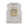Distressed Sleeveless Fallen Angel Pattern Tee