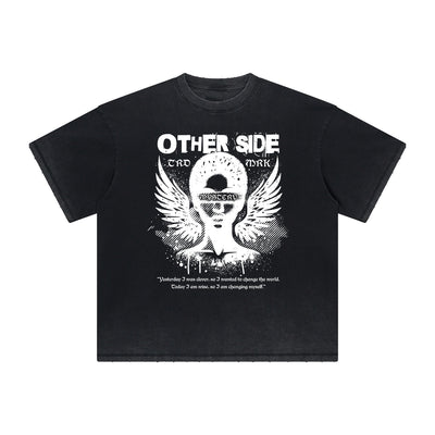 Thick Faded Fallen Angel Graphic T Shirt