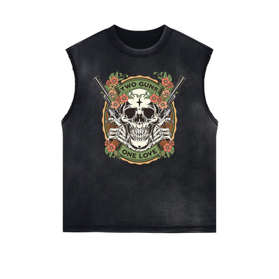 Frayed Edge Floral Graphic Tank Top