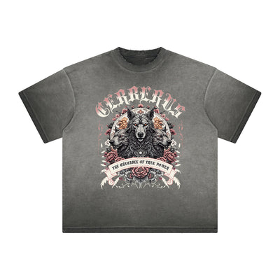 Thick Faded Floral Graphic T Shirt