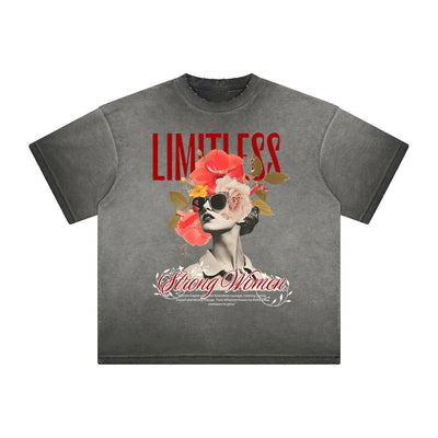 Thick Faded Floral Graphic T Shirt