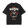 Stone Wash Gangster Style Pattern T Shirt