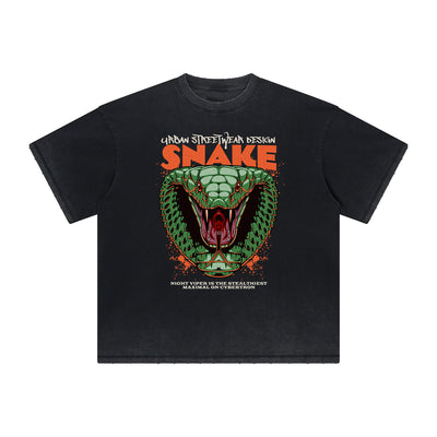 Thick Faded Gangster Style Graphic T Shirt