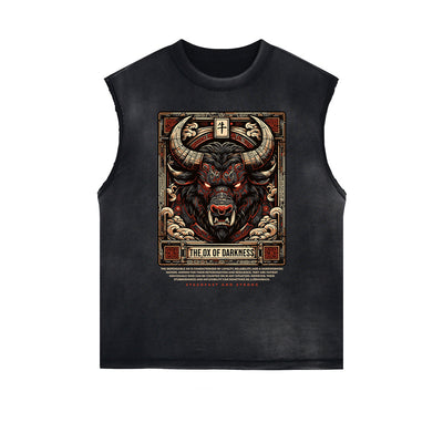 Frayed Edge Chinese Zodiac Graphic Tank Top
