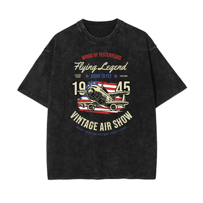 Washed Retro Revival Graphic Cotton Tee