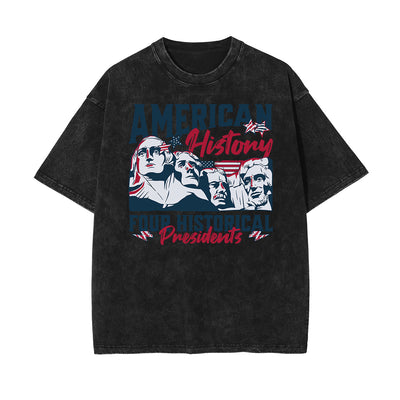 Washed Retro Revival Graphic Cotton Tee