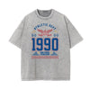 Stone Wash Retro Revival Pattern T Shirt