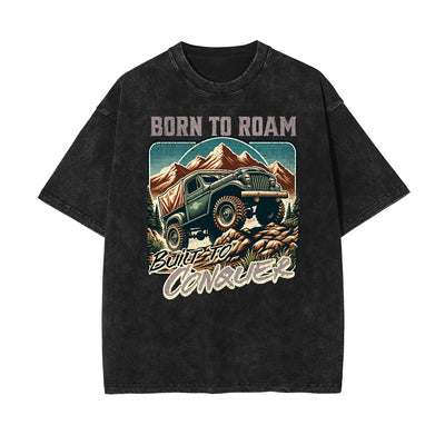 Washed Retro Revival Graphic Cotton Tee
