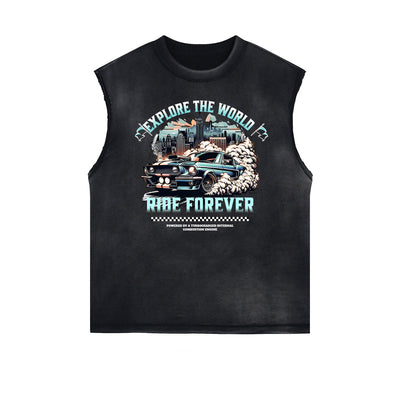 Frayed Edge Retro Revival Graphic Tank Top