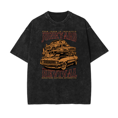 Washed Retro Revival Graphic Cotton Tee