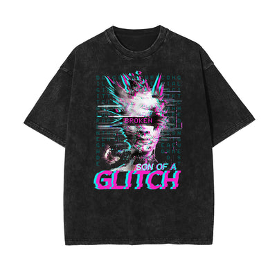 Washed Abstract Art Graphic Cotton Tee