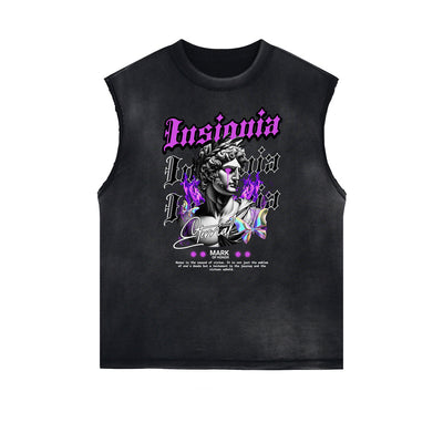 Frayed Edge Abstract Art Graphic Tank Top