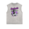 Distressed Sleeveless Abstract Art Pattern Tee