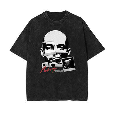Washed Abstract Art Graphic Cotton Tee