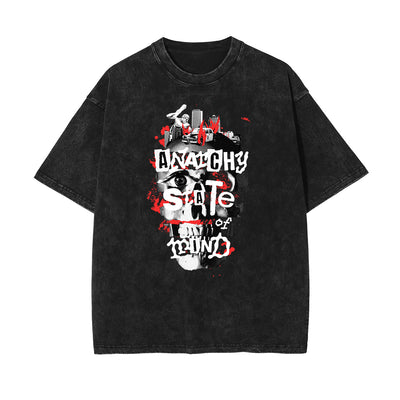 Washed Abstract Art Graphic Cotton Tee