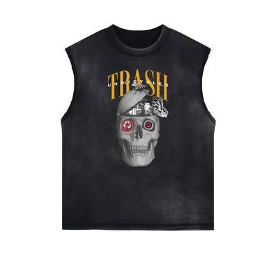 Frayed Edge Abstract Art Graphic Tank Top