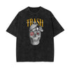 Washed Abstract Art Graphic Cotton Tee