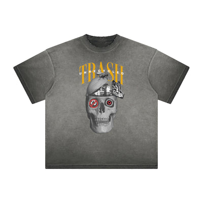 Thick Faded Abstract Art Graphic T Shirt