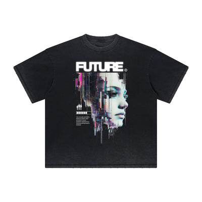 Thick Faded Abstract Art Graphic T Shirt